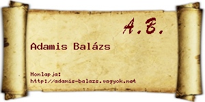 Adamis Balázs névjegykártya