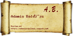 Adamis Balázs névjegykártya