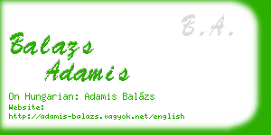 balazs adamis business card