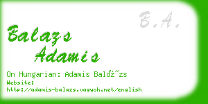 balazs adamis business card